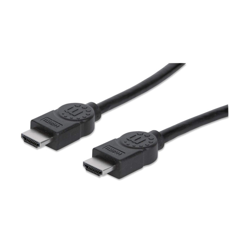 MANHATTAN 322539-Cable HDMI de 10m / Alta Velocidad / Macho a macho / Blindado / Resolución de 1080p / Color intenso / Hasta 10.2Gbps a 340MHz / Terminales en PVC/ Color negro
