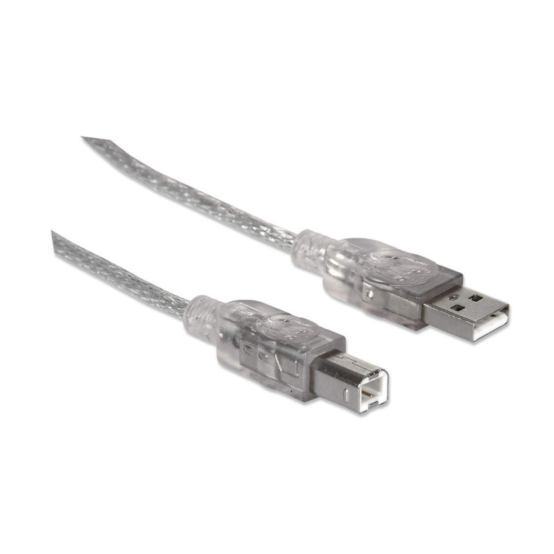 CABLE USB,MANHATTAN,345408, V2.0 A-B  5.0M  PLATA image 3