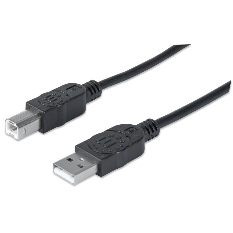 CABLE USB,MANHATTAN,33382, V2.0 A-B  3.0M, NEGRO