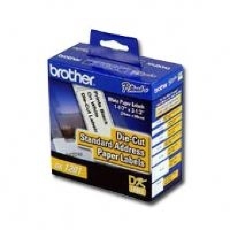 ETIQUETA PRECORTADA BROTHER DK1201 BLANCO 400 ETIQUETAS 29 X 90.3 MM COMPATIBLE CON QL´S
