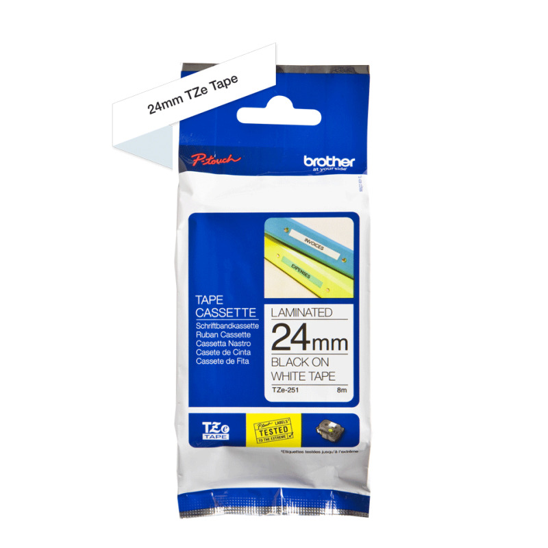 CINTA BROTHER LAMINADA TZE251 NEGRO SOBRE BLANCO DE 24 MM image 6