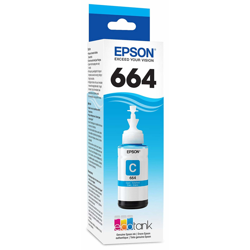 CARTUCHO EPSON MODELO 664 CYAN, PARA L110, L200, L210, L350, L355, L555, L300, L1300