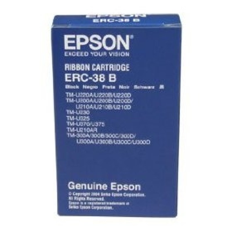 CINTA EPSON NEGRA PARA MINIPRINTERS ERC-38B, TMU-200/TM-300/TM-U325/TM-U375