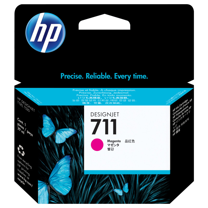 TINTA HP LF 711 CZ131A MAGENTA DESIGNJET T120/T520 29ML