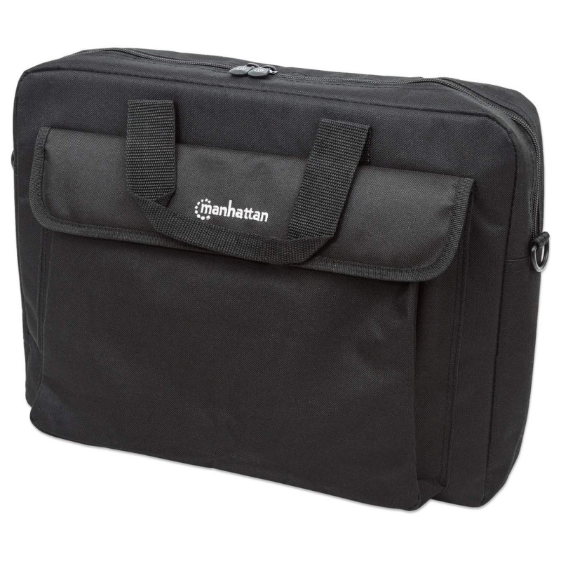 MANHATTAN 438889 Maletín para Computadora Portátil – London Acceso por la parte superior; se ajusta a la mayoría de las computadoras con pantalla amplia de hasta 15.6", Negro (Sobre Pedido)