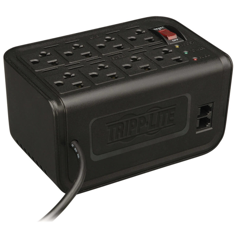 REGULADOR TRIPP LITE VR1208R 8 CONT. 5-15R/500 WATTS/ 120V / 60HZ CON SUPRESOR DE SOBRETENSIONES