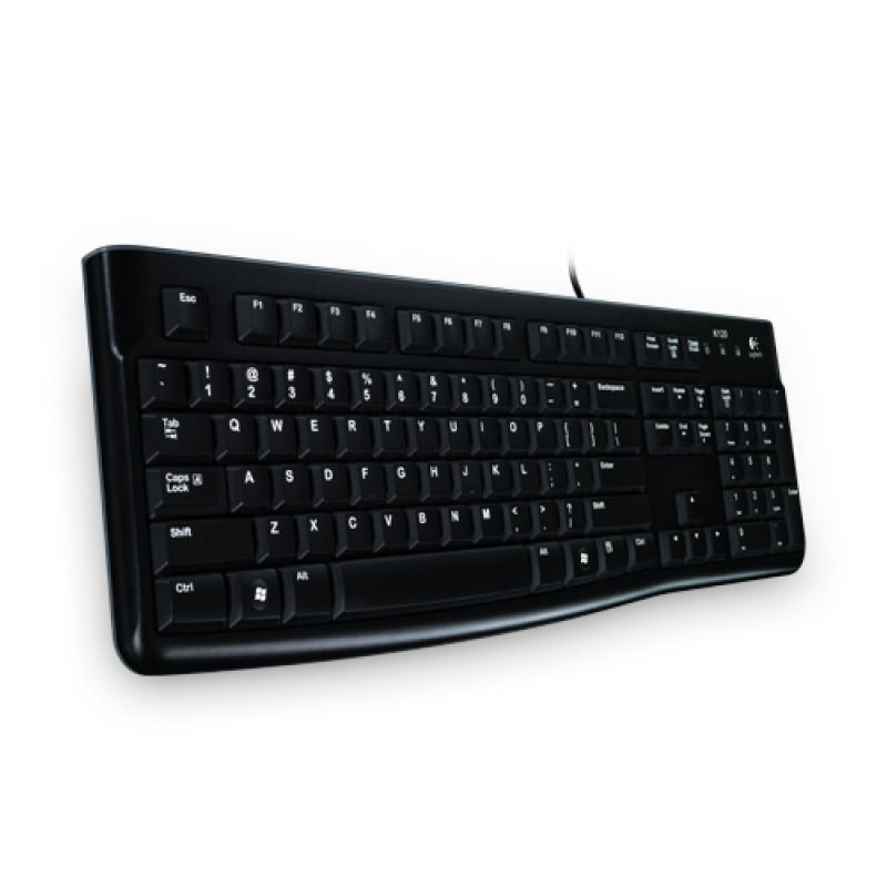 TECLADO LOGITECH K120 NEGRO ALAMBRICO USB PC / WINDOWS RESISTENTE A DERRAMES