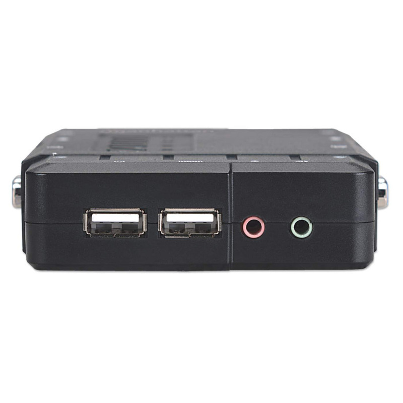 MANHATTAN 151269   - Mini Switch KVM Compacto de 4 Puertos/ Maneje/Controle 4 computadoras USB desde un Solo Teclado, Monitor y Ratón/ Conmutación de Audio y Micrófono/ Selección del Canal a Través de Botones y Teclas Definidas/  image 5