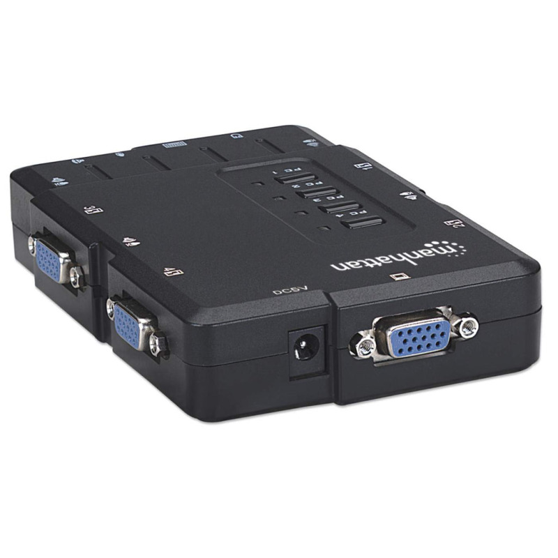 MANHATTAN 151269   - Mini Switch KVM Compacto de 4 Puertos/ Maneje/Controle 4 computadoras USB desde un Solo Teclado, Monitor y Ratón/ Conmutación de Audio y Micrófono/ Selección del Canal a Través de Botones y Teclas Definidas/  image 7