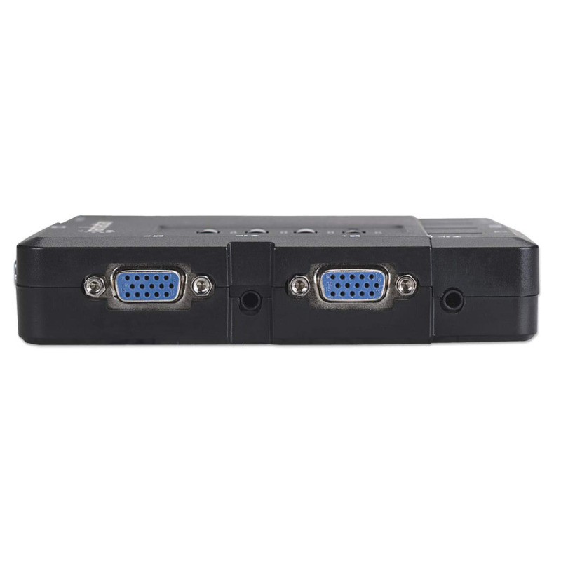 MANHATTAN 151269   - Mini Switch KVM Compacto de 4 Puertos/ Maneje/Controle 4 computadoras USB desde un Solo Teclado, Monitor y Ratón/ Conmutación de Audio y Micrófono/ Selección del Canal a Través de Botones y Teclas Definidas/  image 11