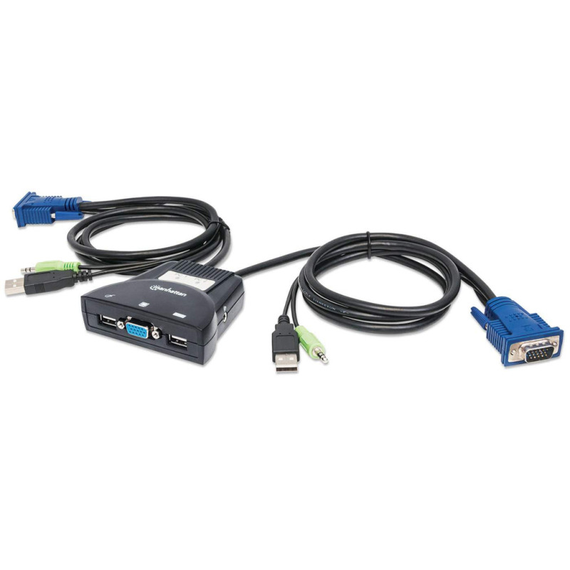 MUX KVM ,MANHATTAN,151245,MINI USB 2:1 CON CABLES+AUDIO