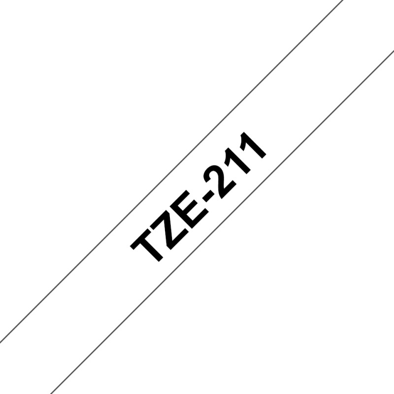 CINTA BROTHER TZe211 NEGRO-BLANCO PRINT TOUCH PT300/310B/330/530 6MM