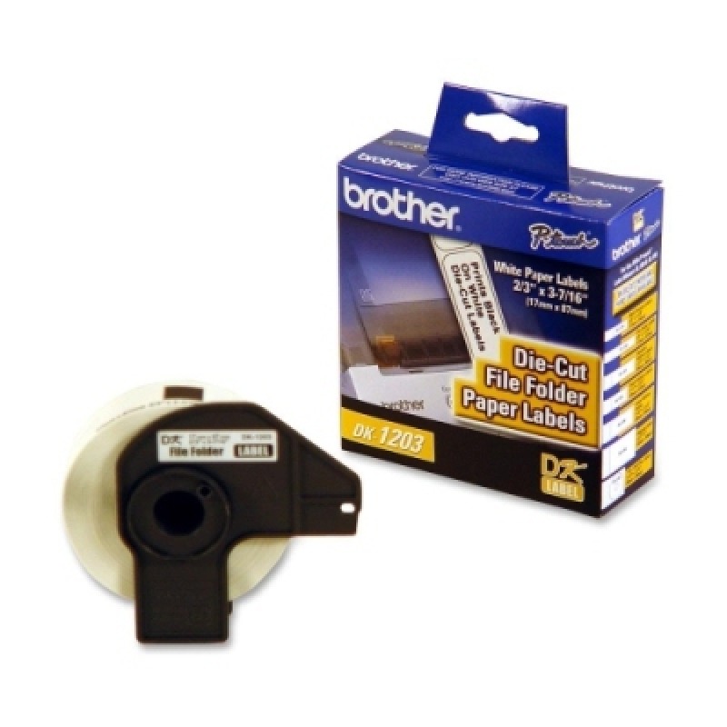 ETIQUETAS PRECORTADAS BLANCAS BROTHER DK1203 CON 300 ETIQUETAS DE 17 X 87.1 MM COMPATIBLE CON QL