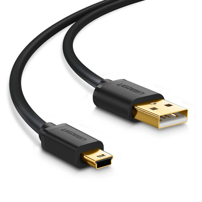Cable USBA 20 a Mini USB | 1m | Cable de Datos y Alimentación | 480Mps | Chip Inteligente | PVC | Para Discos Duros HDD o SSD GoPro Hero Mando de PS3 Cámaras Digitales Reproductores MP3 MP4 etc