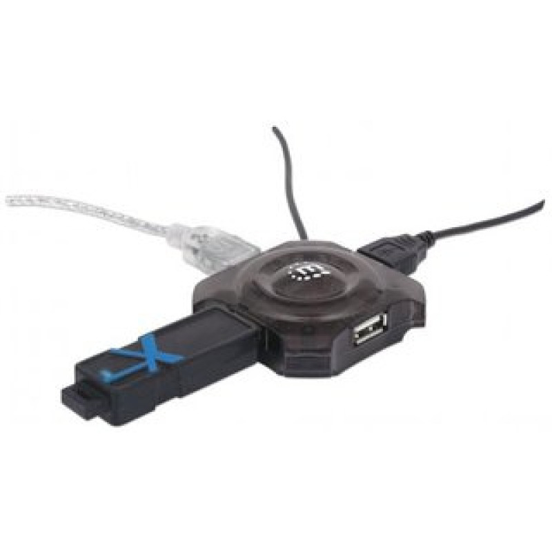MANHATTAN 162272 - Mini Hub USB de 4 Puertos que Proveen Energía/ Soporta especificaciones USB 1.1/ Soporta Dispositivos y Puertos USB 2.0 (hasta 12 Mbps)/  image 5