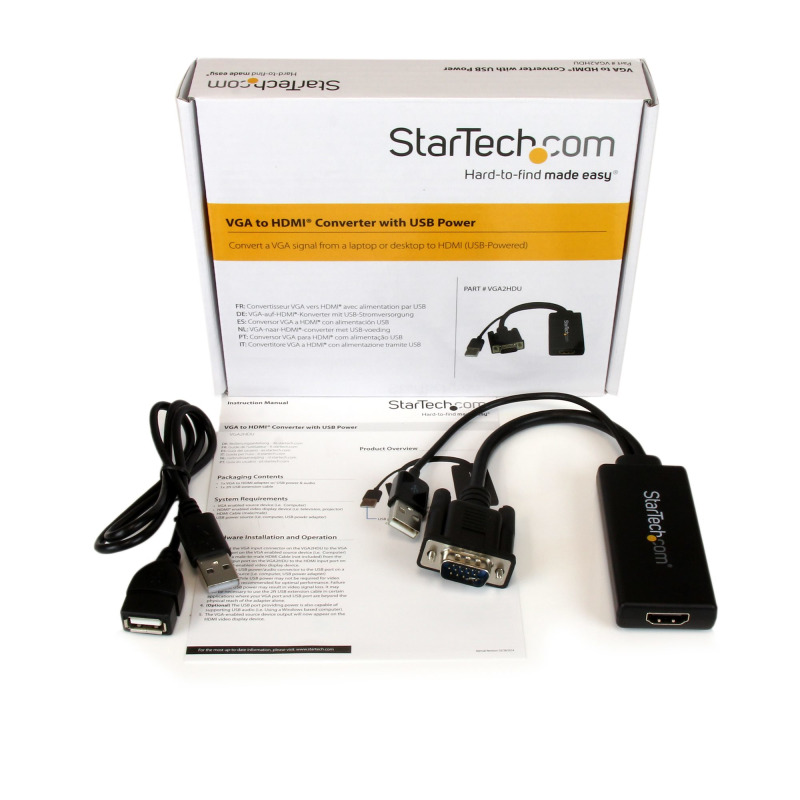 ADAPTADOR VGA A HDMI CON AUDIO Y ALIMENTACIóN USB  CONVERTIDOR VGA A HDMI PORTáTIL  1080 P - STARTECH.COM MOD. VGA2HDU image 20