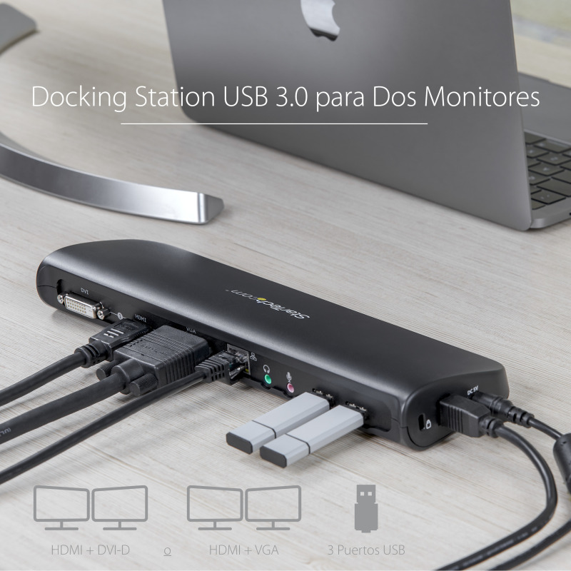 DOCKING STATION REPLICADOR DE PUERTOS - REPLICATOR UNIVERSAL USB 3.0 PARA PC PORTATIL DVI HDMI® VGA AUDIO ETHERNET - HDMI/DVI/VGA - PARA 2 MONITORES - DOCKING STATION - STARTECH.COM MOD. USB3SDOCKHDV image 14