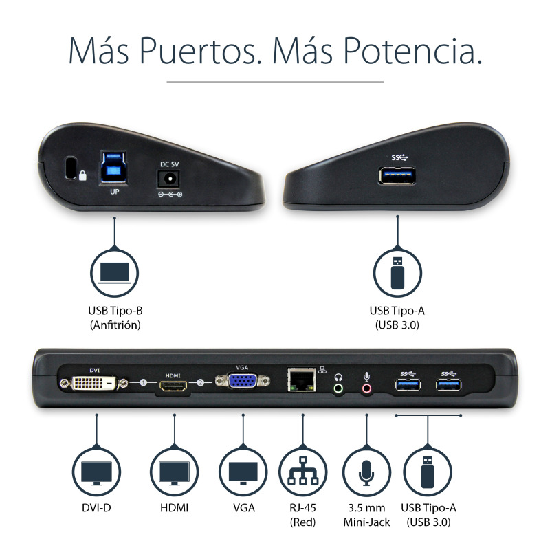 DOCKING STATION REPLICADOR DE PUERTOS - REPLICATOR UNIVERSAL USB 3.0 PARA PC PORTATIL DVI HDMI® VGA AUDIO ETHERNET - HDMI/DVI/VGA - PARA 2 MONITORES - DOCKING STATION - STARTECH.COM MOD. USB3SDOCKHDV image 15