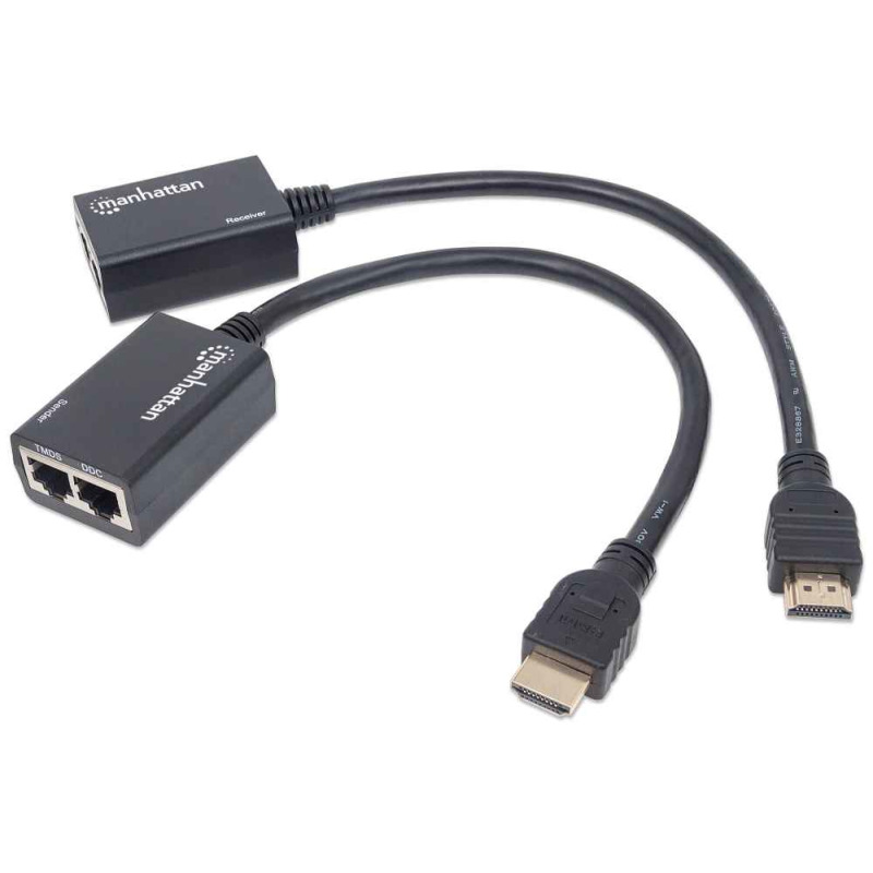 MANHATTAN 207386 - Extensor de HDMI por Cat5e/Cat6 / Extiende tu señal de 1080p hasta a 30m / cables HDMI integrados / 55 x 36 x 22 cm (Sobre Pedido) image 7