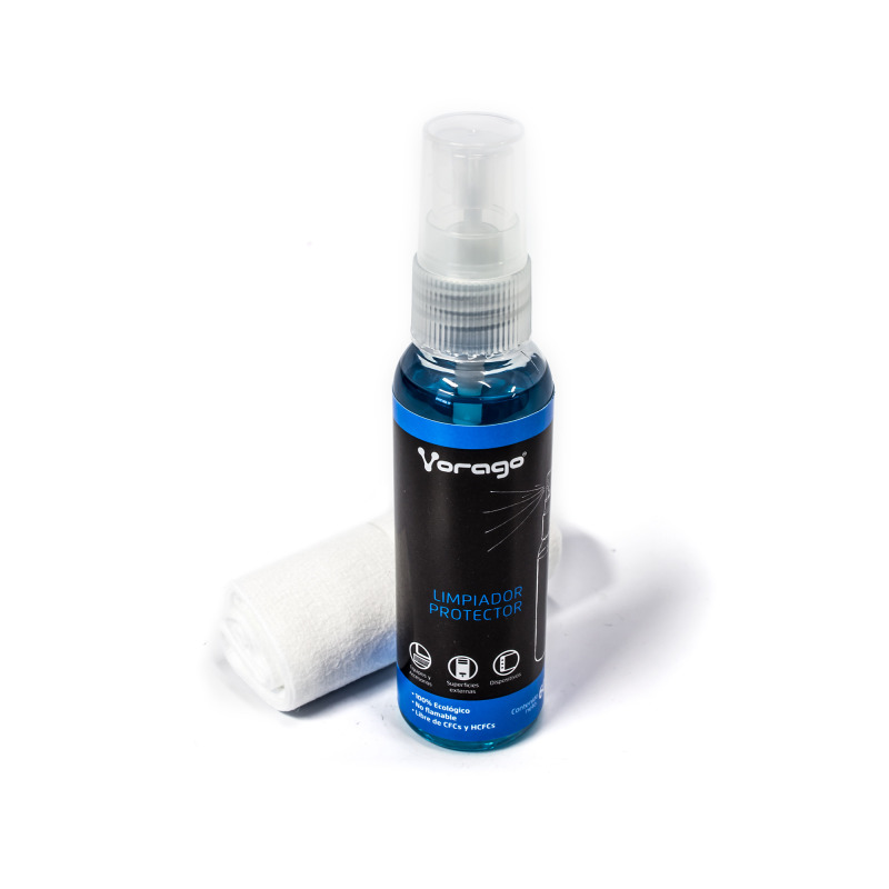 KIT LIMPIEZA. VORAGO. CLN-200. 60ML. CON FRANELA MICROFIBRA