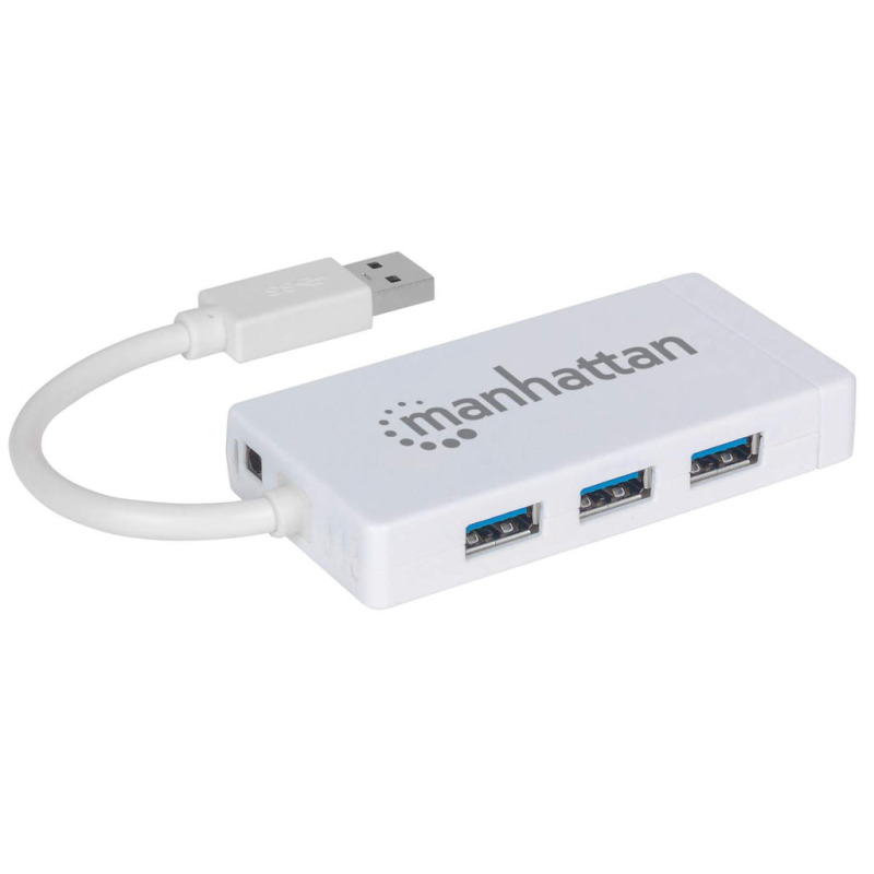 MANHATTAN 507578 - HUB USB 3.0 / 3 puertos / Adaptador Gigabit Ethernet / 5Gbps / Un puerto 10/100/1000 Mbps para UltraBook™ y Macbook® image 4