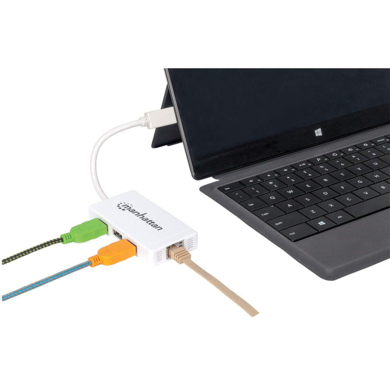 MANHATTAN 507578 - HUB USB 3.0 / 3 puertos / Adaptador Gigabit Ethernet / 5Gbps / Un puerto 10/100/1000 Mbps para UltraBook™ y Macbook® image 11