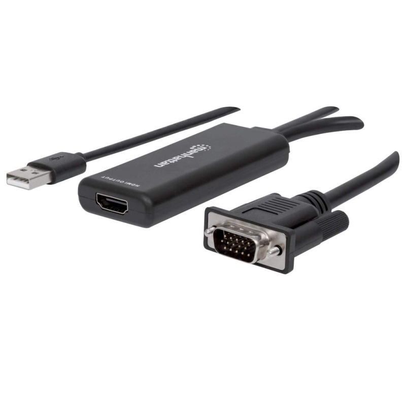 CONVERTIDOR VIDEO,MANHATTAN,152426, SVGA+AUDIO USB A HDMI