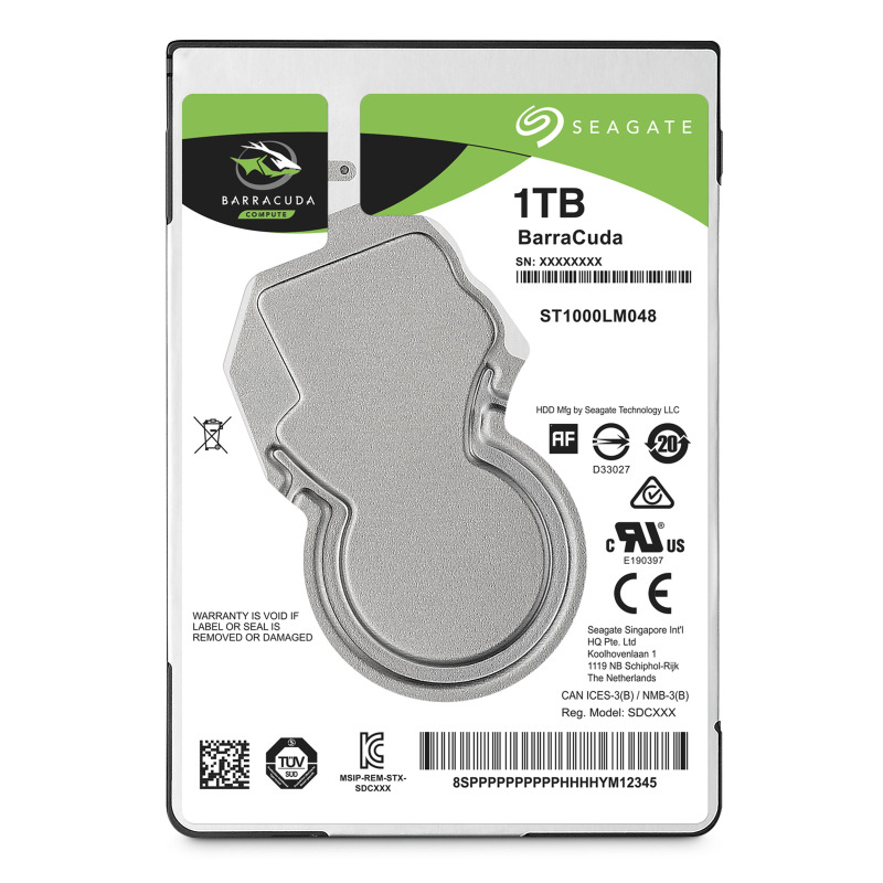 SEAGATE ST1000LM048  - Disco duro de 1TB / 2.5 Pulgadas  / Para usos multiples / SATA 6Gb/s / 128MB / 5400 RPM / 600000 Ciclos/ BarraCuda