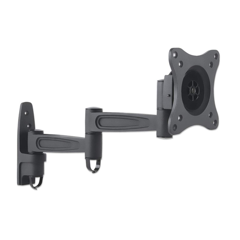 MANHATTAN 423670 - Soporte de Pared para Pantallas de 13 a 27"/ 15 Kg de Carga/ Brazo Articulado/ Distancia a la Pared de Hasta 40.8 cm/ Ajuste Horizontal y Vertical/ VESA 75/ 100/