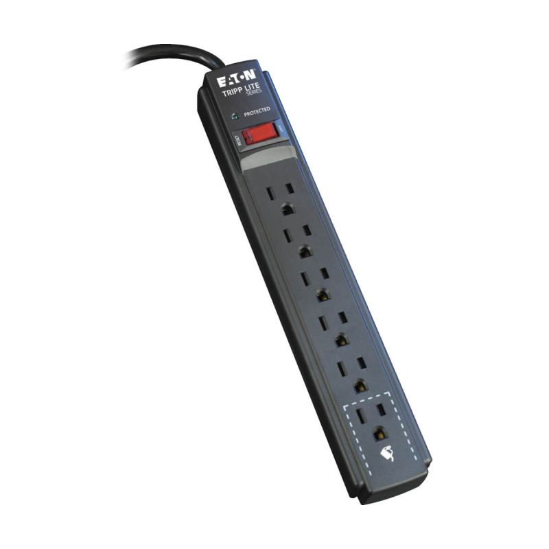 SUPRESOR DE PICOS PROTEC IT TRIPP-LITE TLP606B C/ 6 CONTACTOS, CABLE 1.83 M 6 PIES, 790 JOULES, LED DE DIAGNOSTICO, GABINETE EN NEGRO. image 2