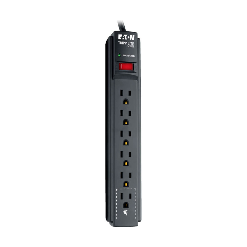 SUPRESOR DE PICOS PROTEC IT TRIPP-LITE TLP606B C/ 6 CONTACTOS, CABLE 1.83 M 6 PIES, 790 JOULES, LED DE DIAGNOSTICO, GABINETE EN NEGRO. image 10
