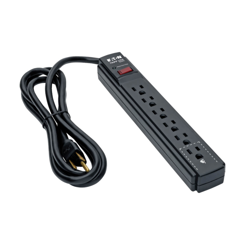 SUPRESOR DE PICOS PROTEC IT TRIPP-LITE TLP606B C/ 6 CONTACTOS, CABLE 1.83 M 6 PIES, 790 JOULES, LED DE DIAGNOSTICO, GABINETE EN NEGRO. image 17