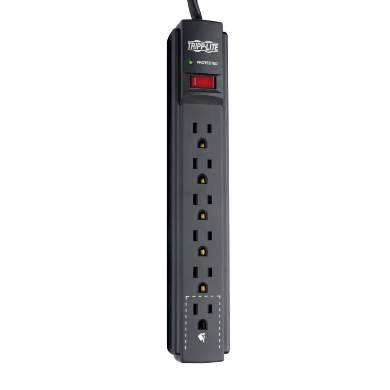 SUPRESOR DE PICOS PROTEC IT TRIPP-LITE TLP606B C/ 6 CONTACTOS, CABLE 1.83 M 6 PIES, 790 JOULES, LED DE DIAGNOSTICO, GABINETE EN NEGRO. image 9