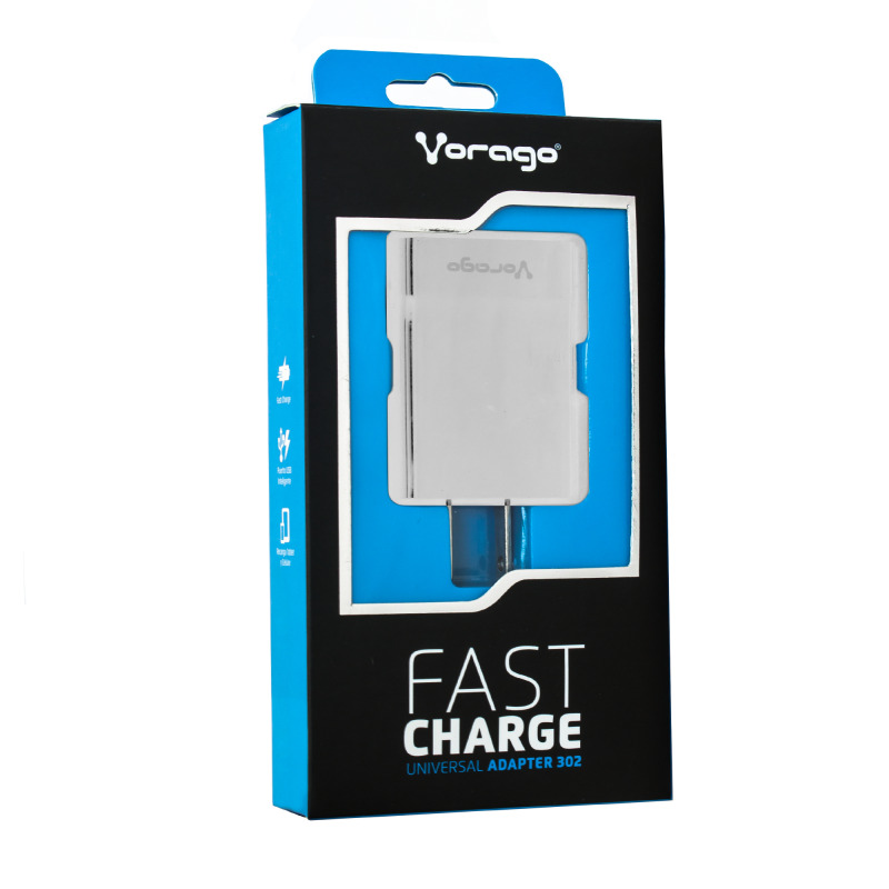 CARGADOR VORAGO PARA PARED AU-302 FAST CHARGE 3.0A 1 USB BLANCO image 6