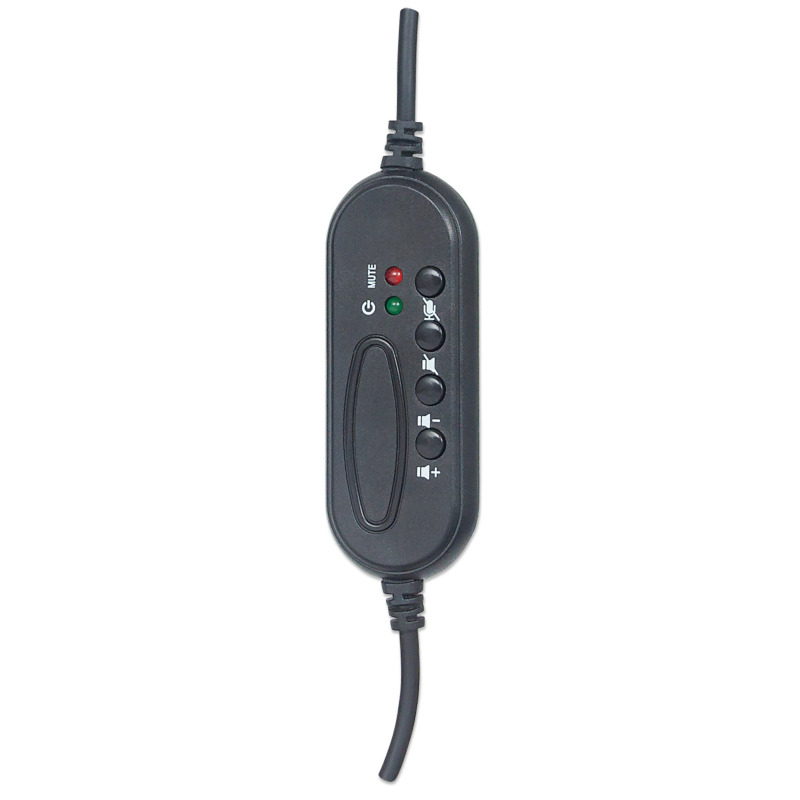 MANHATTAN 176088 - Audífonos USB para videojuegos, con luces LED Para PC, PS3 y PS4, micrófono retráctil integrado, función de control de audio, cable USB de 1,8 m integrado, color negro y azul image 5