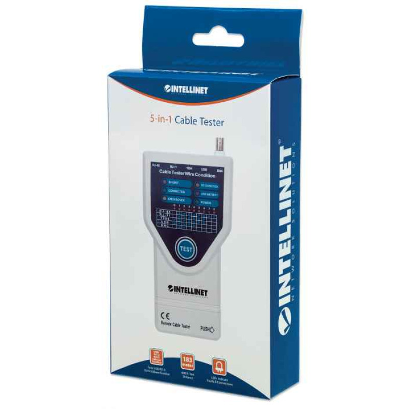 PROBADOR DE CABLE,INTELLINET,780094, RED 5 EN 1, RJ11 / RJ45 / USB / BNC / FIREWIRE image 8