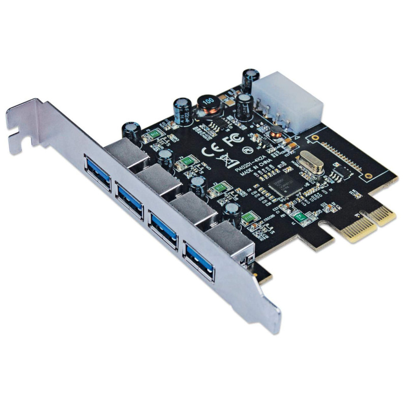 TARJETA USB,MANHATTAN,152891, V3 PCI EXPRESS 4 PTOS ESTANDAR-BRACKET