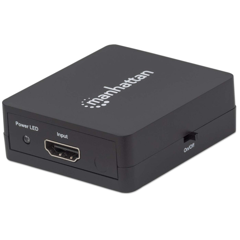 MANHATTAN 207652 - Splitter / Divisor de Video HDMI/ FullHD/ 1 Entrada y 2 Salidas/ Distancia de Entrada 15 Metros/ Distancia de Salidas 15 Metros/ Soporta Conexión en Cascada/ Soporta sonido LPCM, Sonido Master DTS-HD y Dolby TrueHD/