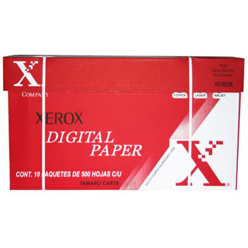 PAPEL BOND XEROX ECOLÓGICO CARTA 75 G/M2, 93% BLANCURA  CAJA CON 5,000 HOJAS