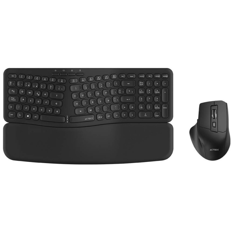 KIT TECLADO Y MOUSE ACTECK CREATOR ULTRA CONFORT MK650 / INALAMBRICO / MEMBRANA / ERGONOMICO / REPOSABRAZOS / NEGRO / AC-939867 image 2