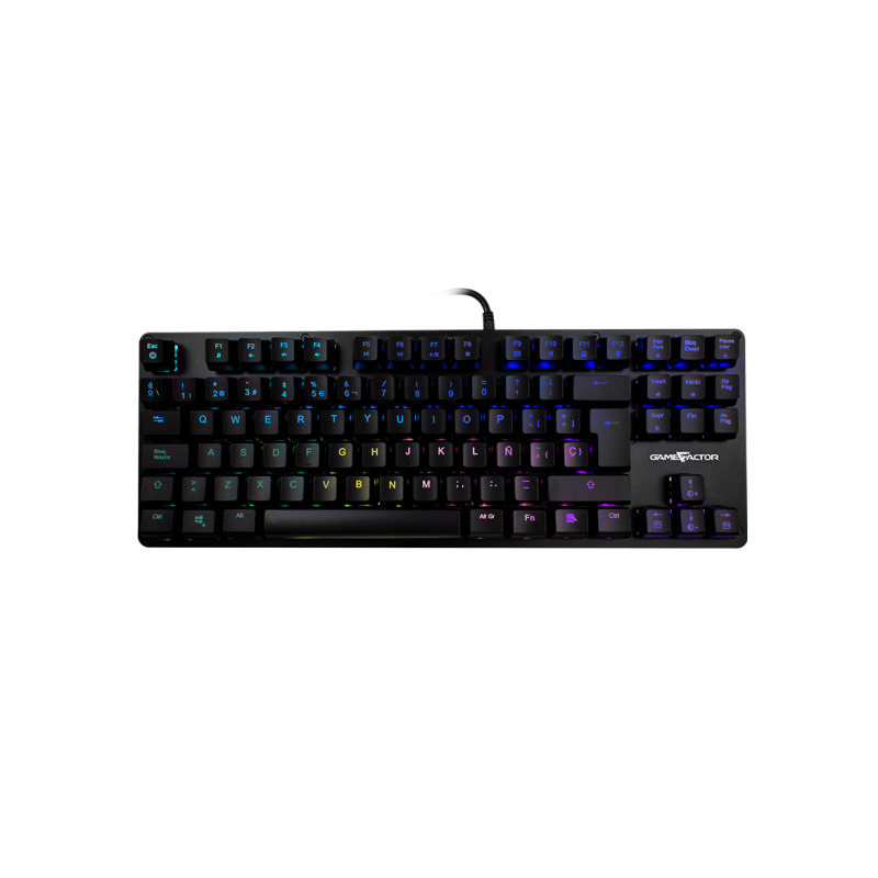 TECLADO MECANICO TKL GAME FACTOR KBG500 RGB TENKEYLESS USB ROJO