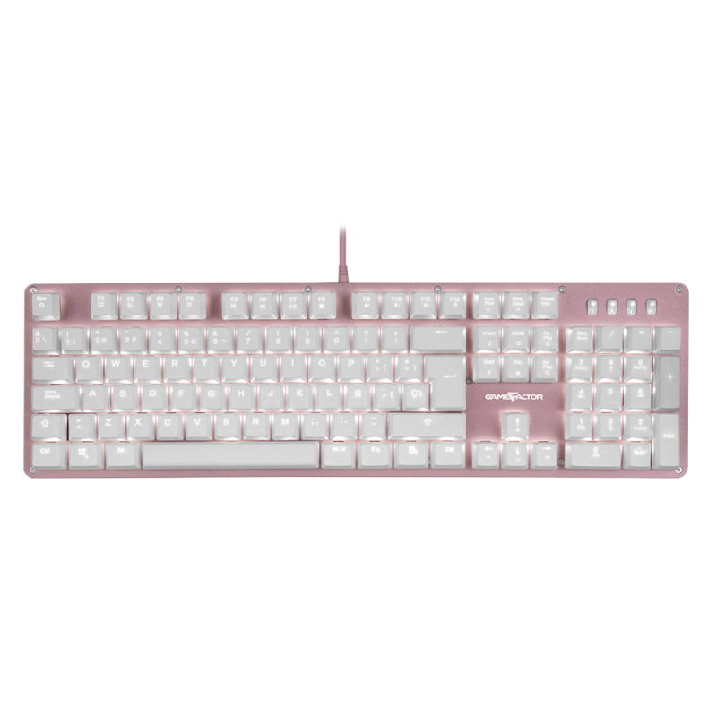 Game Factor KBG400-PK teclado USB QWERTY Español Rosa