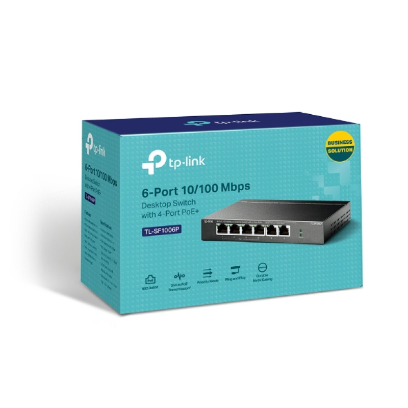 Switch PoE no Administrable de escritorio / 6 puertos 10/100 Mbps / 4 puertos PoE af/at / Presupuesto 67 W / Modo Extensor hasta 250 m / Calidad video prioritaria image 11