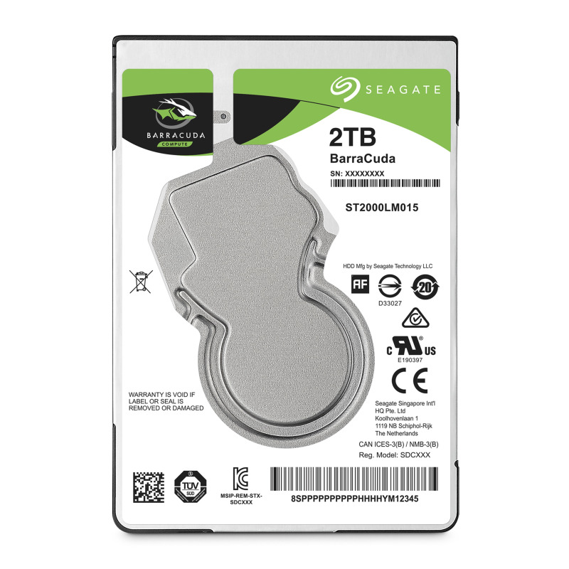 DISCO DURO INTERNO SEAGATE BARRACUDA 2TB 2.5 PORTATIL SATA 6GB/S 128MB 5400RPM 7MM P/ULTRABOOK
