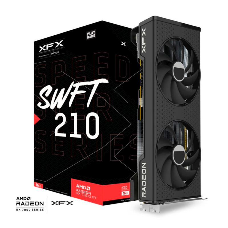 TARJETA DE VIDEO XFX (RX-76PSWFTFY) SPEEDSTER SWFT 210 RADEON RX 7600,8GB GDDR6,2250MHZ,3*DP,HDMI