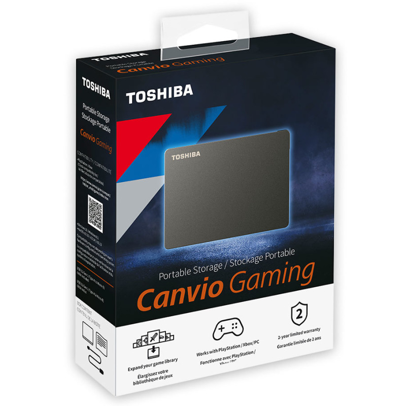 DISCO DURO EXTERNO TOSHIBA 1TB 2.5" (HDTX110XK3AA) CANVIO GAMING NEGRO USB 3.0
