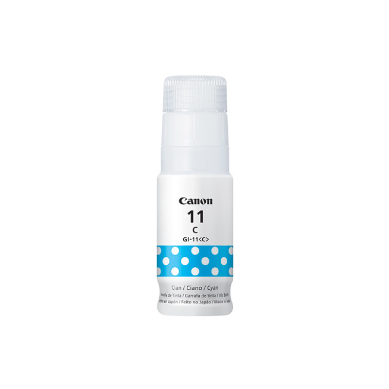 BOTELLA DE TINTA CANON GI-11C CYAN,RENDIMIENTO 7,700 PAGINAS,COMPATIBLE G3160,G2160.