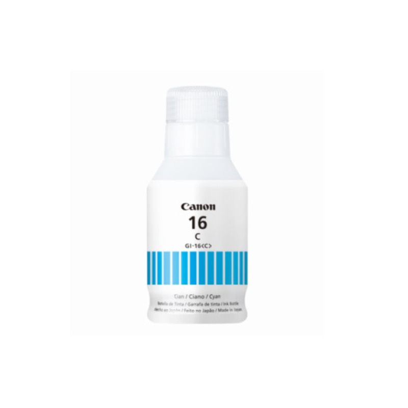 BOTELLA DE TINTA CANON GI-16 CYAN,RENDIMIENTO 9,000 PAGINAS,COMPATIBLE: MAXIFY GX7010,MAXIFY GX6010,MAXIFY GX5010