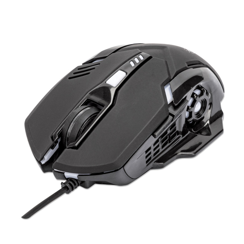 MOUSE OPTICO,MANHATTAN,179256, GAMING 6 BOTONES, NEGRO