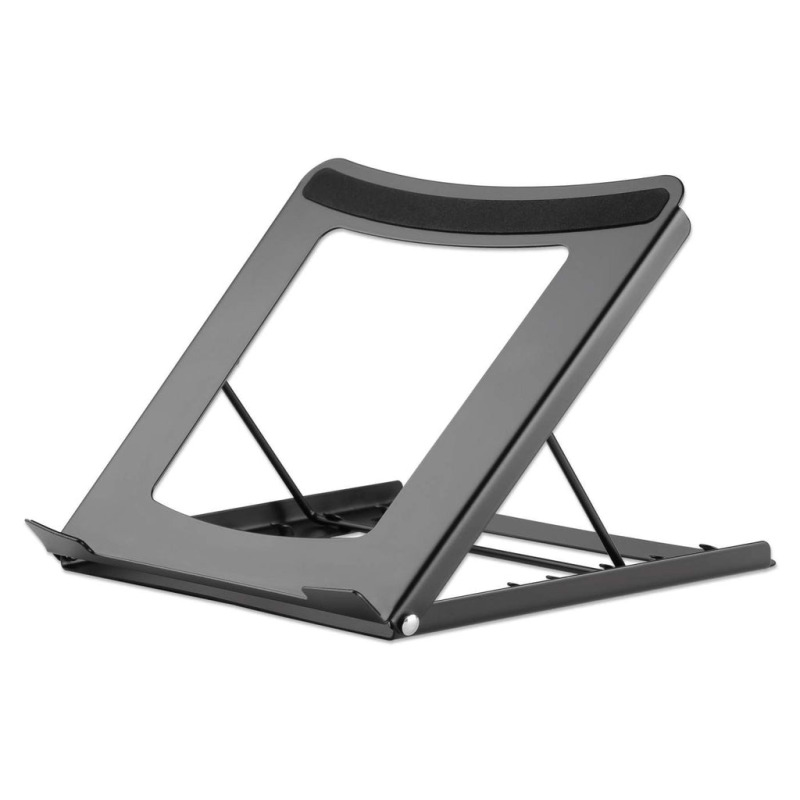 MANHATTAN 462129 - Soporte ajustable para laptops y tabletas / Elevador ergonómico para laptops y otros dispositivos de 10" a 15.6" / Hasta 5 kg / Plegable en cinco posiciones / Color negro